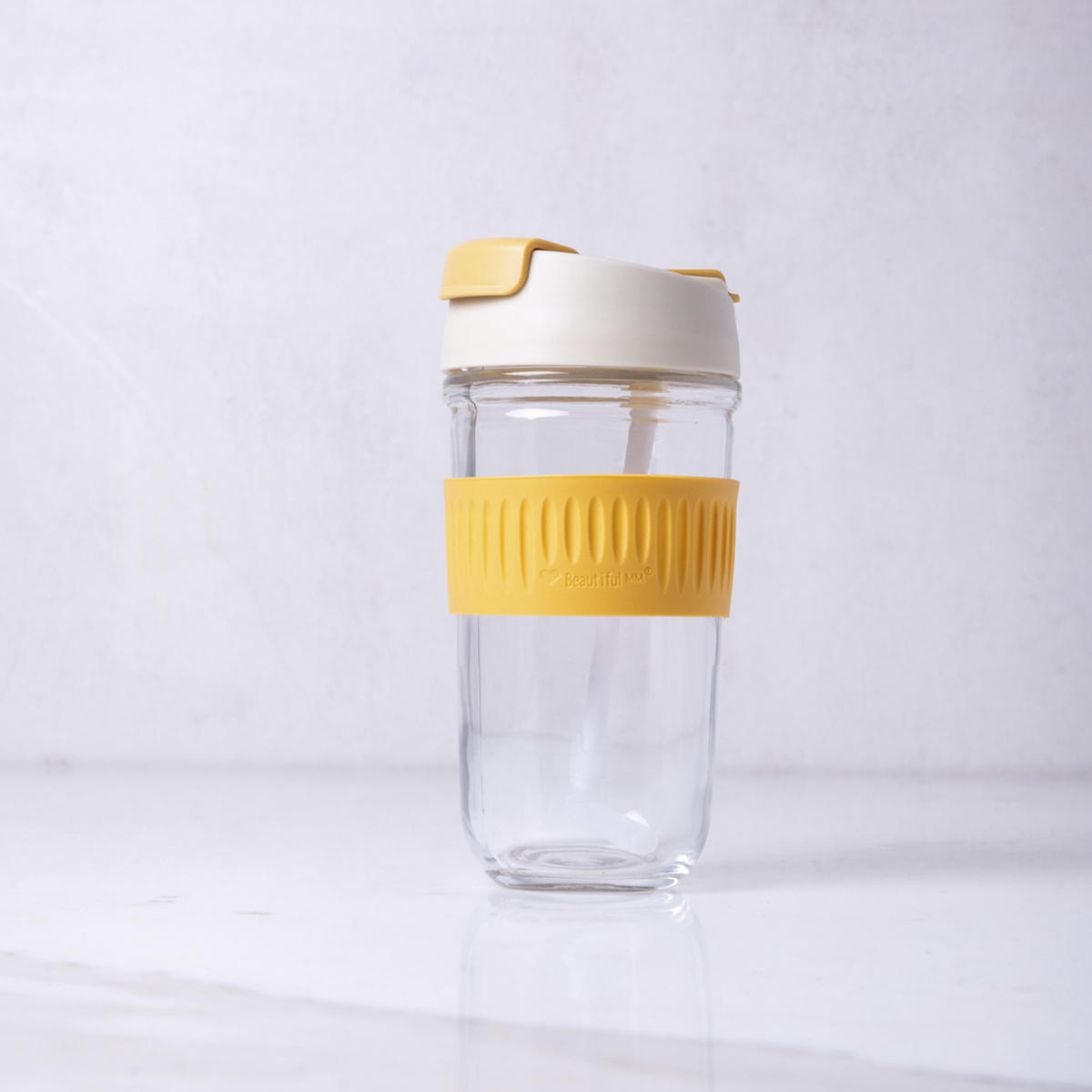 VASO VIDRIO & SILICONA YELLOW 550ML