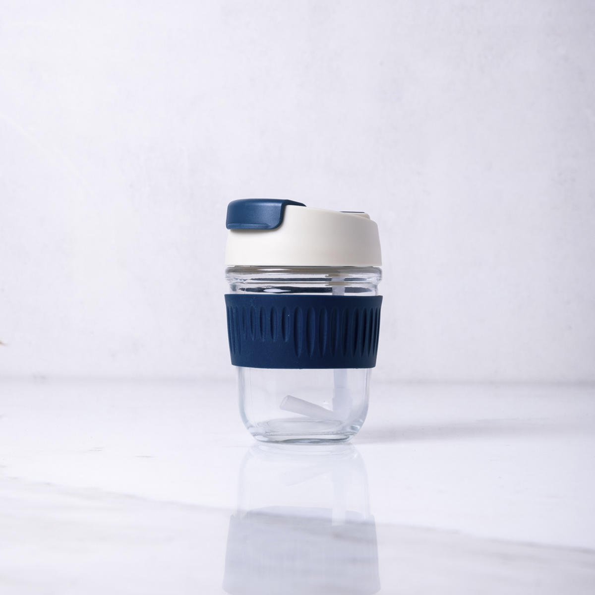 VASO VIDRIO & SILICONA BLUE 350ML