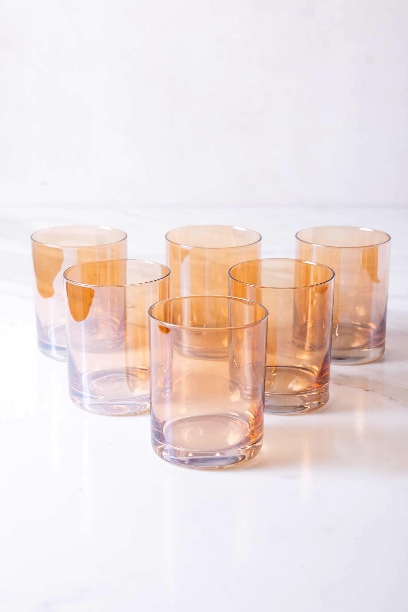 SET X 6 VASOS DE VIDRIO AMBAR 10.3X8.3X8CM - 410ML