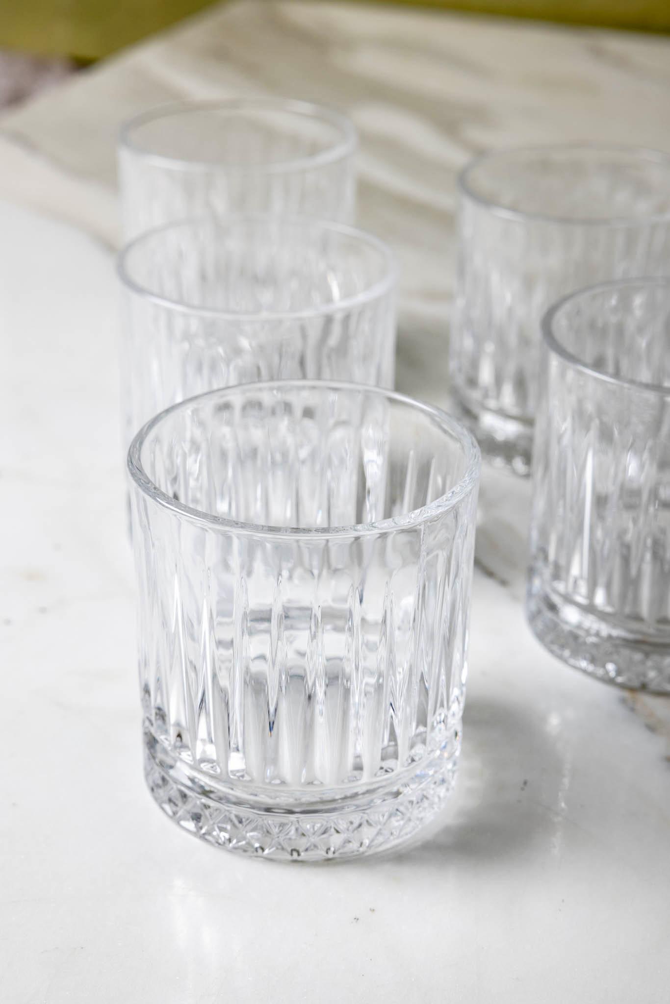 SET X 6 VASOS DE VIDRIO TRANSPARENTE 8.5X7.3X7.3CM - 225ML