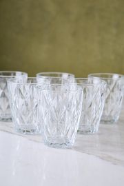 VASO BAJO DIAMANTE CLEAR 250ML x 6